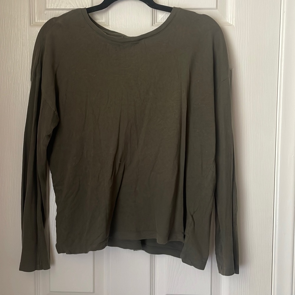 Green over sized long sleeve shirt.
